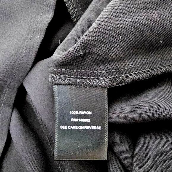 Torrid Black Lattice Shoulder Short Sleeve Midi Dress 2X Rayon LBD Holiday Party - Picture 7 of 8